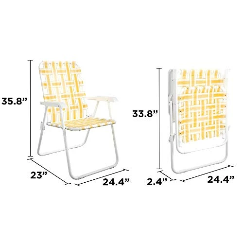 Novogratz Poolside Gossip Collection, Priscilla Folding Chairs, 2-Pack, Yellow 6 Novogratz Poolside Gossip Collection, Priscilla Folding Chairs, 2-Pack, Yellow - Image 6