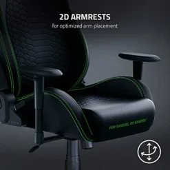 Razer Iskur X Ergonomic Gaming Chair: Ergonomically Designed For Hardcore Gaming - Multi-Layered Synthetic Leather - High-Density Foam Cushions - 2D Armrests - Steel-Reinforced Body - Black/Green -Amazon Basics Furniture Shop 41LzR7m7MPS