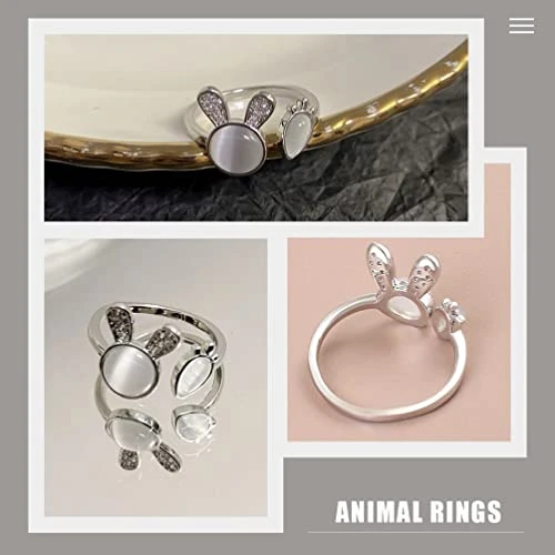 LALAFINA 2pcs Easter Finger Rings Bunny Rings Rabbit Finger Jwelries Open Ring For Girl Party Decorations 5 LALAFINA 2pcs Easter Finger Rings Bunny Rings Rabbit Finger Jwelries Open Ring For Girl Party Decorations - Image 5