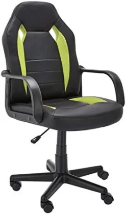 Amazon Basics Racing/Gaming Style Office Chair - Faux Leather, Blue, 25.2"D X 22.6"W X 44.1"H -Amazon Basics Furniture Shop 41M6DkPnBL. AC