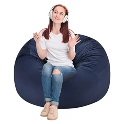 Giantex Bean Bag Chair, 3ft Sponge Filled Floor Chair With Soft Microfiber Cover, Washable Zipped Lazy Sofa Chair , Recreational Room Nursery, Bedroom, Living Room, Office (Blue, 3 Ft) -Amazon Basics Furniture Shop 41M8eMEqosL