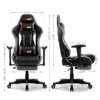 IWMH Gaming Chair, Racing Ergonomic Office Computer Chair With Footrest, High Back Reclining Desk Chair, Adjustable Leather Gamer Chair With Headrest And Lumbar Support, Gray