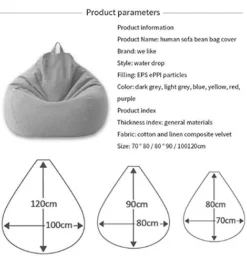 Classic Sofa Chairs Lazy Lounger Bean Bag Cover For Home Garden Lounge Living Room (Red, 100 * 120cm) -Amazon Basics Furniture Shop 41MhQTEHrEL