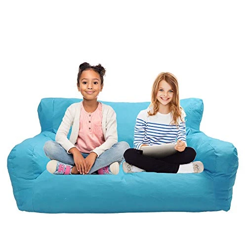 Blue Bean Bag Chair Kids Self-Inflated Sponge Stuffed Beanless Dorm Chair For Adults,Double Seats Sofa Lounger Couch Furniture For Indoor And Outdoor 2 Blue Bean Bag Chair Kids Self-Inflated Sponge Stuffed Beanless Dorm Chair For Adults,Double Seats Sofa Lounger Couch Furniture For Indoor And Outdoor - Image 2