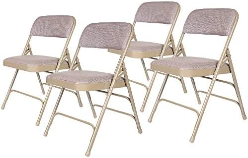 OEF Furnishings Premium Fabric Upholstered Steel Folding Chairs, 4 Pack, Grey 5 OEF Furnishings Premium Fabric Upholstered Steel Folding Chairs, 4 Pack, Grey - Image 5