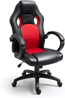 Polar Aurora Office Chair PU Leather Racing Style Computer Gaming Chairs Adjustable Swivel Desk Chair Black 13 Polar Aurora Office Chair PU Leather Racing Style Computer Gaming Chairs Adjustable Swivel Desk Chair Black -Amazon Basics Furniture Shop 41NoUwFNuES. AC