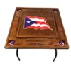 Puerto Rico Domino Table With The Flag (Red Mahogany)