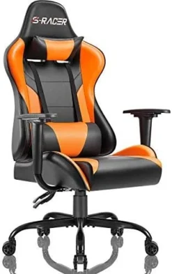 Homall Gaming Chair Computer Office High Back Leather Gamer Desk Chair Ergonomic Adjustable Swivel Racing Chair With Headrest And Lumbar Support (Black) -Amazon Basics Furniture Shop 41Ns3oipIL. AC