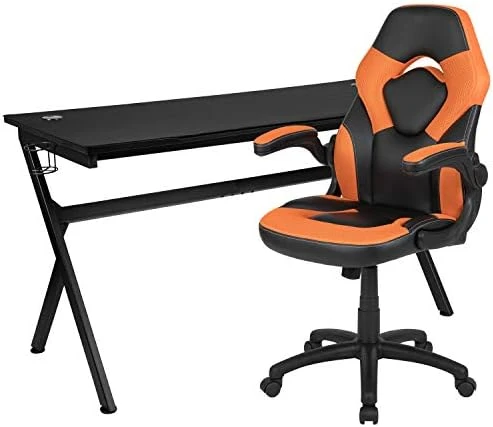Flash Furniture Red Gaming Desk With Cup Holder/Headphone Hook & Red Reclining Back/Arms Gaming Chair With Footrest 8 Flash Furniture Red Gaming Desk With Cup Holder/Headphone Hook & Red Reclining Back/Arms Gaming Chair With Footrest - Image 8