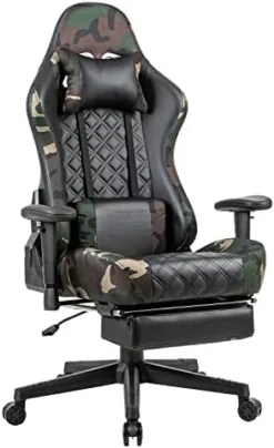 Gaming Chair PC Office Chair Computer Racing Chair PU Desk Task Chair Ergonomic 360°-Swivel Rolling Chair Adjustable E-Sports Chair With Lumbar Support And Headrest For Office Or Gaming (Camouflage) -Amazon Basics Furniture Shop 41OF sfYn7L. AC
