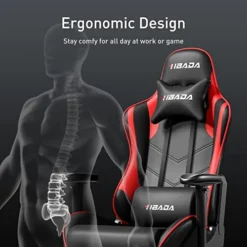 Hbada Gaming Chair Ergonomic Racing Chair High Back Computer Chair With Height Adjustment Headrest And Lumbar Support E-Sports Swivel Chair With Adjustment Footrest,Red And Black -Amazon Basics Furniture Shop 41Of6XxNL3L