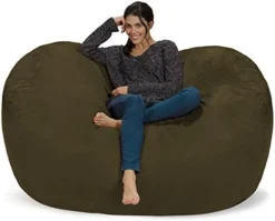 Chill Sack Bean Bag Chair: Huge 6' Memory Foam Furniture Bag And Large Lounger - Big Sofa With Soft Micro Fiber Cover - Black -Amazon Basics Furniture Shop 41OgGHJhRKL. AC