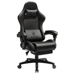 GTPLAYER Gaming Chair, Computer Chair With Footrest And Bluetooth Speakers, High Back Ergonomic Music Gamer Chair, Reclining Game Chair With Linkage Armrests For Adults And Kids (Red)