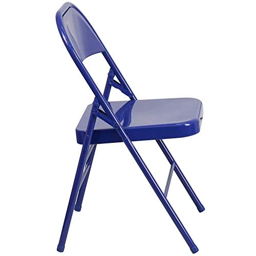 Flash Furniture Metal Folding Chairs, 2 Pack, Cobalt Blue 5 Flash Furniture Metal Folding Chairs, 2 Pack, Cobalt Blue - Image 5