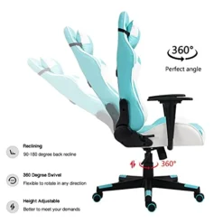 High-Back Swivel Gaming Chair Recliner With Lumbar Support And Headrest, Height Adjustable Ergonomic Office Desk Chair, Blue White 18 High-Back Swivel Gaming Chair Recliner With Lumbar Support And Headrest, Height Adjustable Ergonomic Office Desk Chair, Blue White -Amazon Basics Furniture Shop 41Ozq8GWGNS
