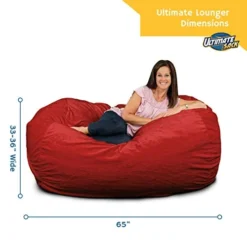 ULTIMATE SACK Lounger Bean Bag Chair: Giant Foam-Filled Furniture - Machine Washable Covers, Double Stitched Seams, Durable Inner Liner, And 100% Virgin Foam. Corner Chair. (Charcoal, Fur) -Amazon Basics Furniture Shop 41PDsnYYPpL