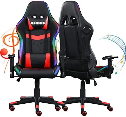 LED Computer Gaming Chair With Bluetooth Speakers And RGB Lights, Ergonomic Gamers Chair, Office Chair For Adults, Video Gaming Chair For Gift (Blue) 7 LED Computer Gaming Chair With Bluetooth Speakers And RGB Lights, Ergonomic Gamers Chair, Office Chair For Adults, Video Gaming Chair For Gift (Blue) - Image 7