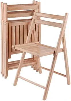 Winsome Robin 4-PC Folding Set Teak Chair -Amazon Basics Furniture Shop 41PR17KBQLL. AC