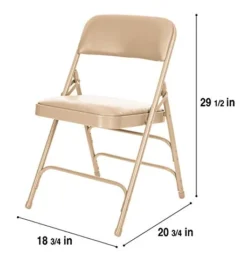 OEF Furnishings Premium Vinyl Upholstered Triple Brace Double Hinge Folding Chair, Beige 11 OEF Furnishings Premium Vinyl Upholstered Triple Brace Double Hinge Folding Chair, Beige -Amazon Basics Furniture Shop 41PSy8VLOQL