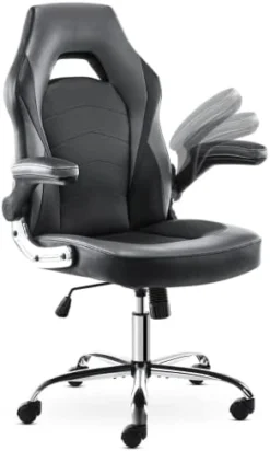 Gaming Chair - Ergonomic Office Chair Desk Chair With Flip-up Armrest And Height Adjustable Splicing PU Leather Computer Chair For Adults 24 Gaming Chair - Ergonomic Office Chair Desk Chair With Flip-up Armrest And Height Adjustable Splicing PU Leather Computer Chair For Adults -Amazon Basics Furniture Shop 41PUzxh7hL. AC