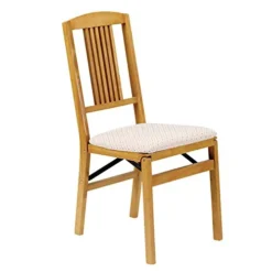 Stakmore Simple Mission Folding Chair Finish, Set Of 2, Oak
