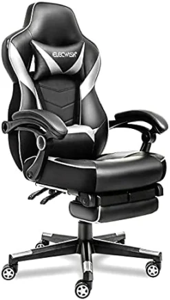 Gaming Chair For Adults Ergonomic Racing Style High Back Computer Chair With Footrest Headrest And Lumbar Support PU Leather 90-150 Degree Tilt -Amazon Basics Furniture Shop 41QJcWOrhTS. AC