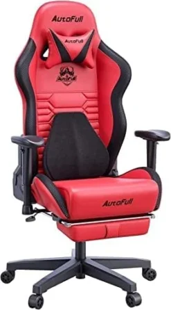 AutoFull C3 Gaming Chair Ergonomic Office Chair With 3D Bionic Lumbar Support Racing Style PU Leather Computer PC Chair For Adults With Footrest,Black -Amazon Basics Furniture Shop 41QjRIQtFhL. AC