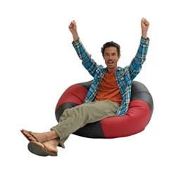 FDP SoftScape Classic 38" Collegiate Jumbo Bean Bag Chair, Furniture For Reading, Studying, Playing Video Games, Relaxing, Alternative Seating For Dorm Or Rec Rooms, Homes, Libraries - Crimson/Black -Amazon Basics Furniture Shop 41QkaVDhsHL