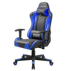 Devoko Gaming Chair Racing Style High Back Computer Chair With Adjustable Armrests Ergonomic Office Chair Executive Swivel Task Chair With Headrest And Lumbar Support (Blue)