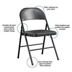 COSCO Vinyl Folding Chair, 4 Pack, Black -Amazon Basics Furniture Shop 41QpVut8gFL