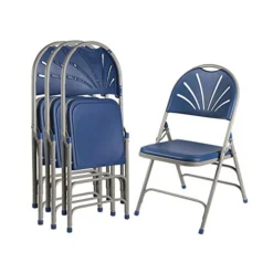 OEF Furnishings Heavy Duty Plastic Fan Back Folding Chair With Triple Brace, Blue 13 OEF Furnishings Heavy Duty Plastic Fan Back Folding Chair With Triple Brace, Blue -Amazon Basics Furniture Shop 41R7u5XgJnL