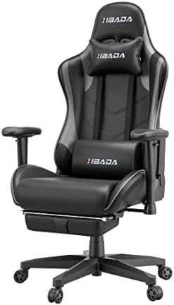 Hbada Gaming Chair Ergonomic Racing Chair High Back Computer Chair With Height Adjustment Headrest And Lumbar Support E-Sports Swivel Chair With Adjustment Footrest,Grey And Black 12 Hbada Gaming Chair Ergonomic Racing Chair High Back Computer Chair With Height Adjustment Headrest And Lumbar Support E-Sports Swivel Chair With Adjustment Footrest,Grey And Black -Amazon Basics Furniture Shop 41RXn1MWH9L. AC