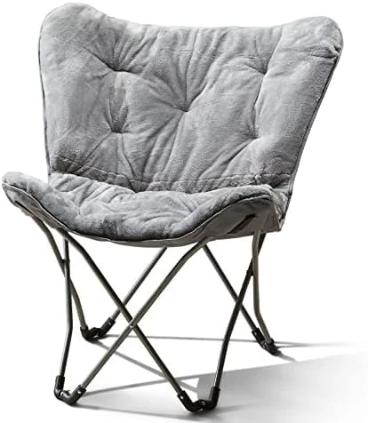 GENERIC Mainstays Folding Faux Fur Butterfly Chair, Spearmint (Black) 6 GENERIC Mainstays Folding Faux Fur Butterfly Chair, Spearmint (Black) - Image 6