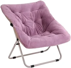 Tiita Saucer Chair, Soft Faux Fur Oversized Folding Accent Chair, Soft Furry Lounge Lazy Chair, Metal Frame Moon Chair For Bedroom, Living Room, Dorm Rooms, Garden And Courtyard -Amazon Basics Furniture Shop 41RlgGwWkbL. AC
