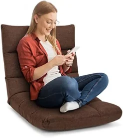 COSTWAY Floor Chair, Folding Gaming Chair With Back Support, 14 Adjustable Positions, Alloy Steel Frame, Lazy Sofa Lounge For Playing Reading Meditating Room Recliner For Adults, Kids (Peacock Blue) -Amazon Basics Furniture Shop 41RqKfc9hL. AC