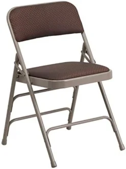 Flash Furniture 4 Pack HERCULES Series Curved Triple Braced & Double Hinged Burgundy Patterned Fabric Metal Folding Chair -Amazon Basics Furniture Shop 41SGxPUJinL. AC