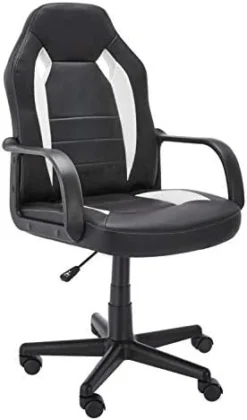 Amazon Basics Racing/Gaming Style Office Chair - Faux Leather, Blue, 25.2"D X 22.6"W X 44.1"H -Amazon Basics Furniture Shop 41SUoFdXg9L. AC