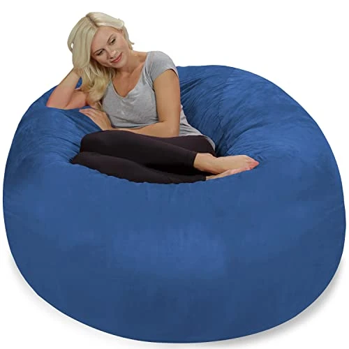 Chill Sack Bean Bag Chair: Giant 5' Memory Foam Furniture Bean Bag - Big Sofa With Soft Micro Fiber Cover - Cobalt Blue 4 Chill Sack Bean Bag Chair: Giant 5' Memory Foam Furniture Bean Bag - Big Sofa With Soft Micro Fiber Cover - Cobalt Blue - Image 4