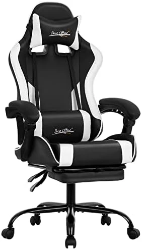 Gaming Chair Office Chair Desk Chair With Footrest Lumbar Support Headrest Armrest Task Rolling Swivel Ergonomic E-Sports Adjustable PC Gamer Chair (Red) 9 Gaming Chair Office Chair Desk Chair With Footrest Lumbar Support Headrest Armrest Task Rolling Swivel Ergonomic E-Sports Adjustable PC Gamer Chair (Red) - Image 9