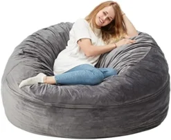 Azaeahom Bean Bag Chair：Large 5' Bean Bags With Memory Foam Filled, Large Beanbag Chairs Soft Sofa With Dutch Velet Cover-56×56"×36"(Royal Blue) -Amazon Basics Furniture Shop 41TLaRW3xXL. AC