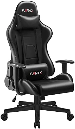 Furmax Video Gaming Chair Ergonomic PC Computer Office Chair Racing Leather Adjustable Swivel Chair with Headrest and Lumbar Support for Adults (Black) 6 Furmax Video Gaming Chair Ergonomic PC Computer Office Chair Racing Leather Adjustable Swivel Chair with Headrest and Lumbar Support for Adults (Black) - Image 6