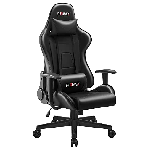Furmax Video Gaming Chair Ergonomic PC Computer Office Chair Racing Leather Adjustable Swivel Chair with Headrest and Lumbar Support for Adults (Black) 1 Furmax Video Gaming Chair Ergonomic PC Computer Office Chair Racing Leather Adjustable Swivel Chair with Headrest and Lumbar Support for Adults (Black)