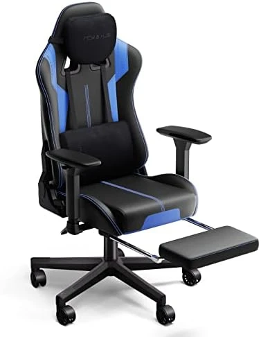 Nokaxus Gaming Chair Large Size High-back Ergonomic Racing Seat With Massager Lumbar Support And Retractible Footrest PU Leather 90-180 Degree Adjustment Of Backrest Thickening Sponges (YK-6008-BLACK) 12 Nokaxus Gaming Chair Large Size High-back Ergonomic Racing Seat With Massager Lumbar Support And Retractible Footrest PU Leather 90-180 Degree Adjustment Of Backrest Thickening Sponges (YK-6008-BLACK) - Image 12