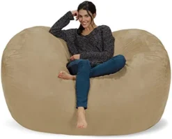 Chill Sack Bean Bag Chair: Huge 6' Memory Foam Furniture Bag And Large Lounger - Big Sofa With Soft Micro Fiber Cover - Black -Amazon Basics Furniture Shop 41TVhVhNzzL. AC