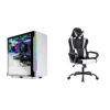 SkyTech Archangel 3.0 Gaming Computer PC Desktop - Ryzen 5 3600 6-Core 3.6GHz, RTX 3060 12GB, 1TB & High-Back Gaming Chair PC Office Chair Computer Racing Chair PU Desk Task Chair