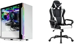 SkyTech Archangel 3.0 Gaming Computer PC Desktop - Ryzen 5 3600 6-Core 3.6GHz, RTX 3060 12GB, 1TB & High-Back Gaming Chair PC Office Chair Computer Racing Chair PU Desk Task Chair -Amazon Basics Furniture Shop 41TbWjoLHnL. AC