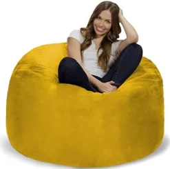 Chill Sack Bean Bag Chair: Giant 4' Memory Foam Furniture Bean Bag - Big Sofa With Soft Micro Fiber Cover - Navy 29 Chill Sack Bean Bag Chair: Giant 4' Memory Foam Furniture Bean Bag - Big Sofa With Soft Micro Fiber Cover - Navy -Amazon Basics Furniture Shop 41TmH1g9L. AC