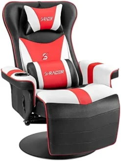 Furniwell Gaming Recliner Chair Racing Style Gaming Ergonomic High Back Computer Chair Swivel Game Reclining Chair Adjustable Backrest And Footrest W/Cup Holder (Red/White) 13 Furniwell Gaming Recliner Chair Racing Style Gaming Ergonomic High Back Computer Chair Swivel Game Reclining Chair Adjustable Backrest And Footrest W/Cup Holder (Red/White) -Amazon Basics Furniture Shop 41TwGVk0uqL. AC