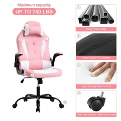 Pink Gaming Chair For Adults Ergonomic Computer Chair W/Flip Up Armrest & Lumbar Support Adjustable Office Gamer Chair 360° Swivel Seat And Headrest 16 Pink Gaming Chair For Adults Ergonomic Computer Chair W/Flip Up Armrest & Lumbar Support Adjustable Office Gamer Chair 360° Swivel Seat And Headrest -Amazon Basics Furniture Shop 41U1g4qRTyL