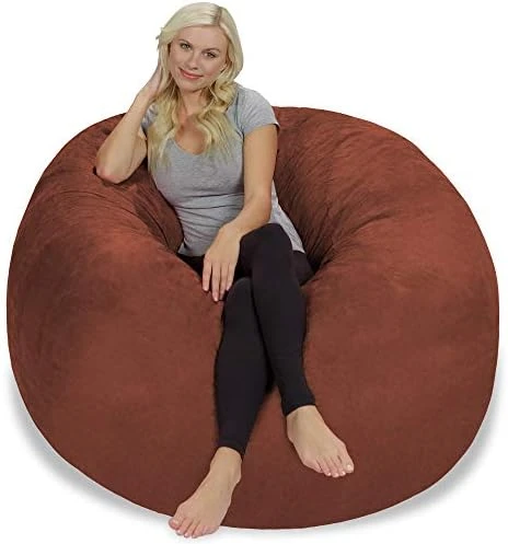 Chill Sack Bean Bag Chair With Nike Grind Foam: Giant 5' Memory Foam Furniture Bean Bag - Big Sofa With Soft Micro Fiber Cover - Brown Pebble 15 Chill Sack Bean Bag Chair With Nike Grind Foam: Giant 5' Memory Foam Furniture Bean Bag - Big Sofa With Soft Micro Fiber Cover - Brown Pebble - Image 15